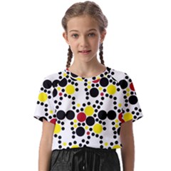 Pattern-polka Yellow Re Black Kids  Basic Tee by nateshop