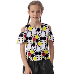 Pattern-polka Yellow Re Black Kids  Butterfly Cutout Tee by nateshop