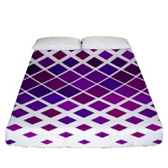 Pattern-box Purple White Fitted Sheet (king Size) by nateshop