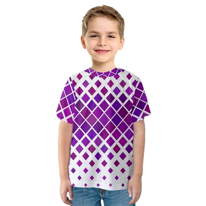 Pattern-box Purple White Kids  Sport Mesh Tee