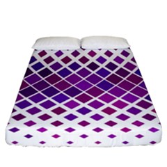 Pattern-box Purple White Fitted Sheet (california King Size) by nateshop