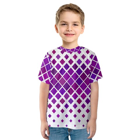 Pattern-box Purple White Kids  Sport Mesh Tee by nateshop