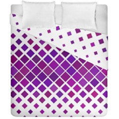 Pattern-box Purple White Duvet Cover Double Side (california King Size) by nateshop