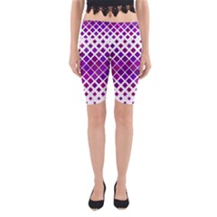 Pattern-box Purple White Yoga Cropped Leggings by nateshop