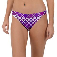 Pattern-box Purple White Band Bikini Bottom by nateshop