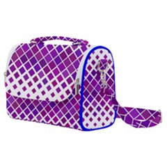 Pattern-box Purple White Satchel Shoulder Bag by nateshop