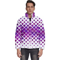 Pattern-box Purple White Men s Puffer Bubble Jacket Coat