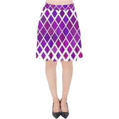 Pattern-box Purple White Velvet High Waist Skirt by nateshop