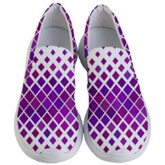 Pattern-box Purple White Women s Lightweight Slip Ons by nateshop