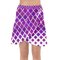 Pattern-box Purple White Wrap Front Skirt by nateshop