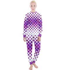 Pattern-box Purple White Women s Lounge Set by nateshop