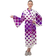 Pattern-box Purple White Maxi Velour Kimono by nateshop