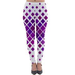 Pattern-box Purple White Lightweight Velour Leggings by nateshop