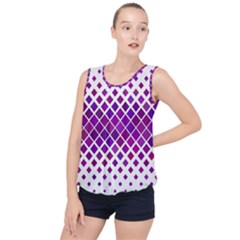 Pattern-box Purple White Bubble Hem Chiffon Tank Top by nateshop