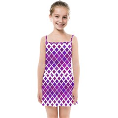 Pattern-box Purple White Kids  Summer Sun Dress by nateshop