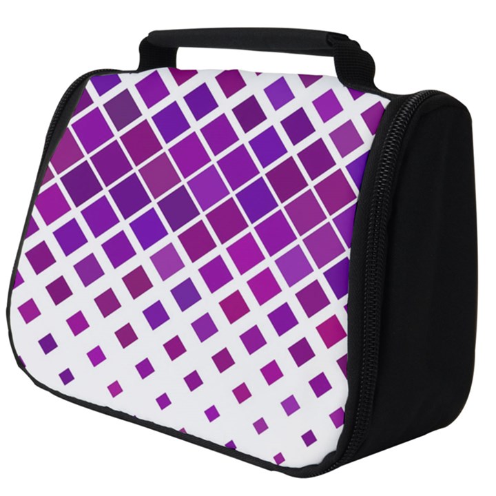 Pattern-box Purple White Full Print Travel Pouch (Big)