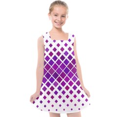 Pattern-box Purple White Kids  Cross Back Dress by nateshop