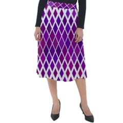 Pattern-box Purple White Classic Velour Midi Skirt  by nateshop