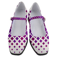 Pattern-box Purple White Women s Mary Jane Shoes by nateshop