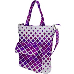 Pattern-box Purple White Shoulder Tote Bag by nateshop