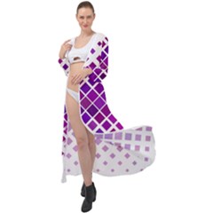 Pattern-box Purple White Maxi Chiffon Beach Wrap by nateshop