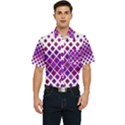 Pattern-box Purple White Men s Short Sleeve Pocket Shirt  View1