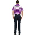 Pattern-box Purple White Men s Short Sleeve Pocket Shirt  View2