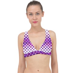 Pattern-box Purple White Classic Banded Bikini Top by nateshop