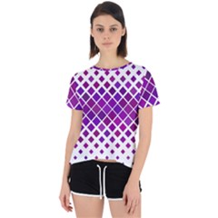 Pattern-box Purple White Open Back Sport Tee by nateshop