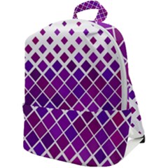 Pattern-box Purple White Zip Up Backpack by nateshop