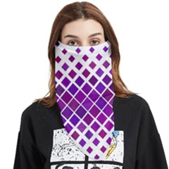 Pattern-box Purple White Face Covering Bandana (triangle) by nateshop