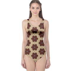 Pattern-flower One Piece Swimsuit by nateshop