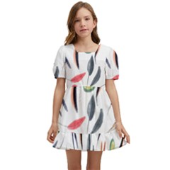 Watercolor-fruit Kids  Short Sleeve Dolly Dress by nateshop