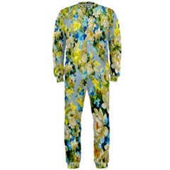 Background-flower White Onepiece Jumpsuit (men) by nateshop