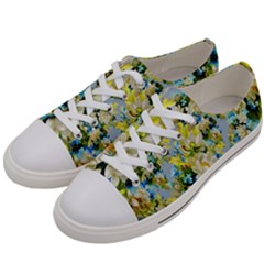 Background-flower White Men s Low Top Canvas Sneakers by nateshop