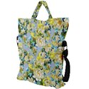 Background-flower White Fold Over Handle Tote Bag View2