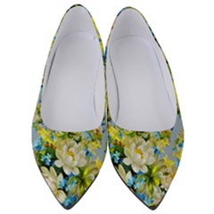 Background-flower White Women s Low Heels by nateshop