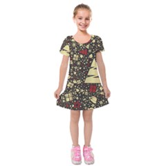 Holidays-christmas Kids  Short Sleeve Velvet Dress by nateshop