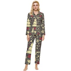 Holidays-christmas Womens  Long Sleeve Velvet Pocket Pajamas Set