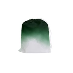 Watercolor-green White Drawstring Pouch (small) by nateshop