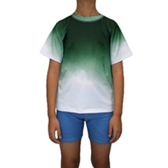 Watercolor-green White Kids  Short Sleeve Swimwear by nateshop