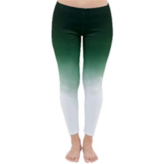 Watercolor-green White Classic Winter Leggings by nateshop