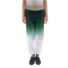 Watercolor-green White Women s Jogger Sweatpants by nateshop