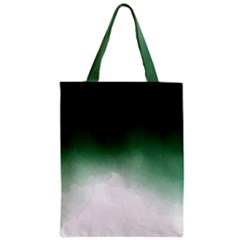 Watercolor-green White Zipper Classic Tote Bag by nateshop