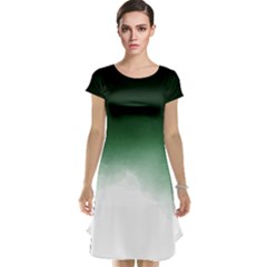 Watercolor-green White Cap Sleeve Nightdress by nateshop