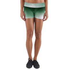 Watercolor-green White Yoga Shorts by nateshop