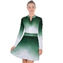 Watercolor-green White Long Sleeve Panel Dress View1