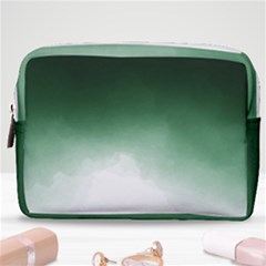 Watercolor-green White Make Up Pouch (medium) by nateshop