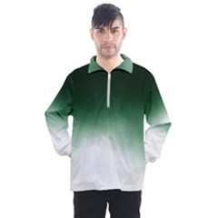 Watercolor-green White Men s Half Zip Pullover by nateshop