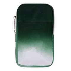 Watercolor-green White Waist Pouch (large) by nateshop